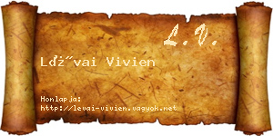 Lévai Vivien névjegykártya